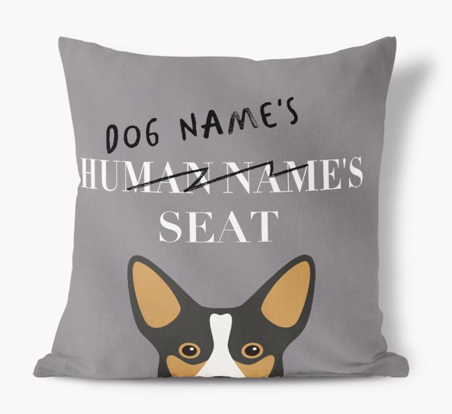 Human's Seat: Personalized {breedFullName} Canvas Pillow